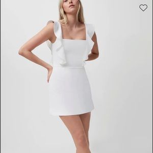 French Connection Whisper Square Neck Ruffle Dress